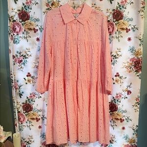 Crown & Ivy Pink Eyelet Dress